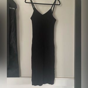 Zara, Black Ribbed Midi-dress